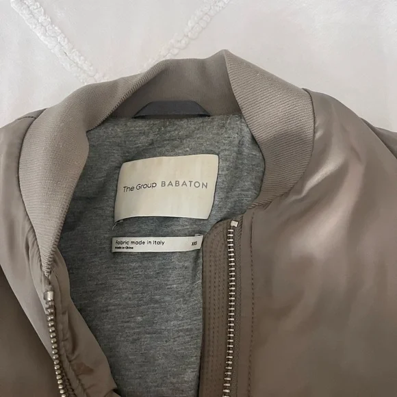 Babaton Aritzia Taupe Bomber Jacket - Picture 5 of 7